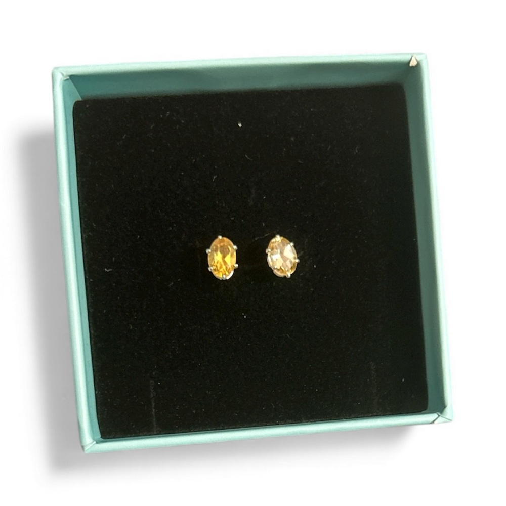 925 Elegant Gold and Silver Stud Earrings